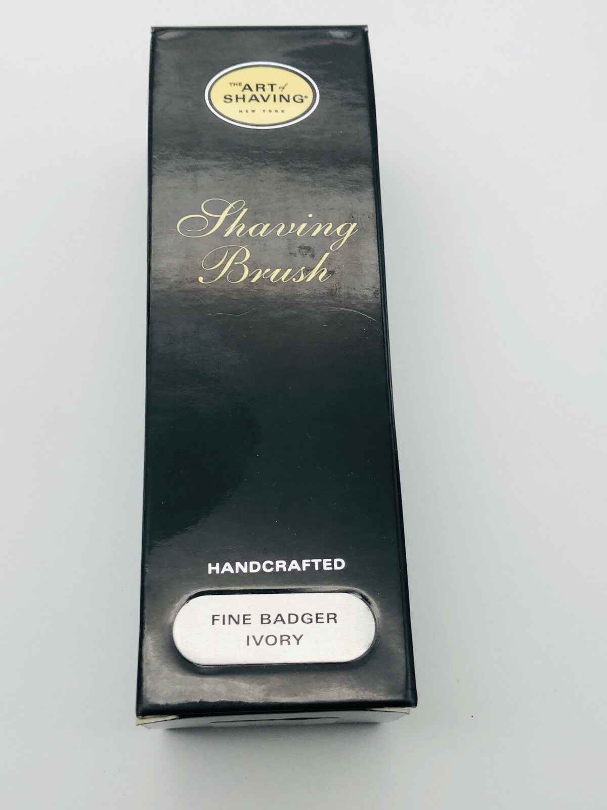 Pennello Tasso Fine Badger artigianale in confezione elegante con finitura avorio