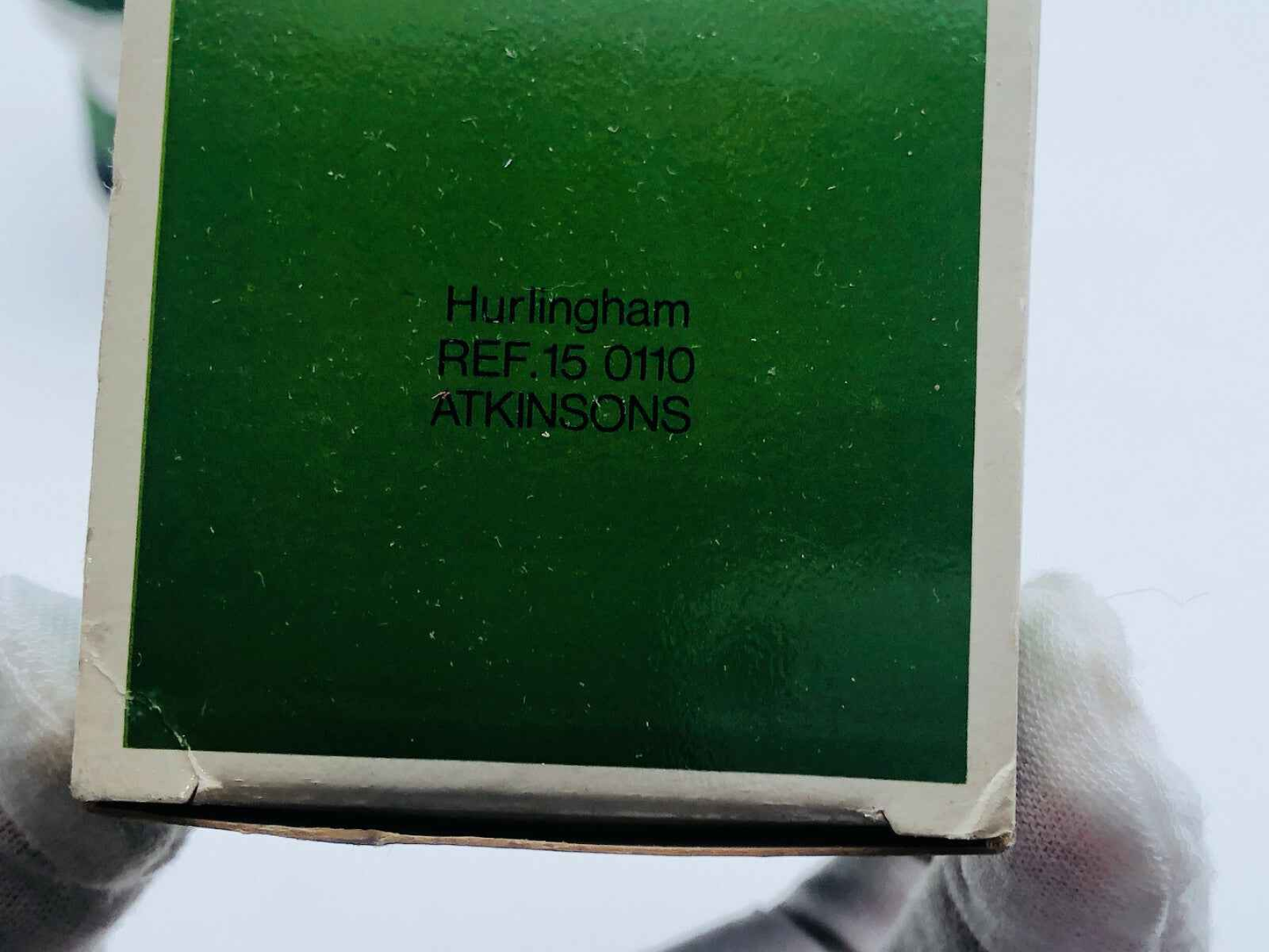 Scatola del Profumo Atkinsons Hurlingham Vintage con dettagli del prodotto in verde
