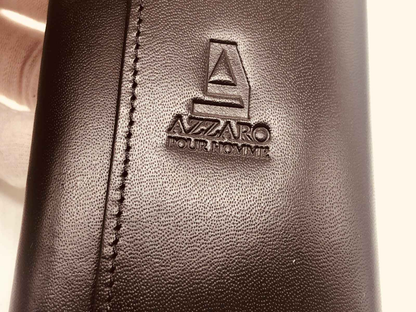 Custodia in pelle con logo Azzaro Pour Homme per il profumo vintage elegante e raffinato