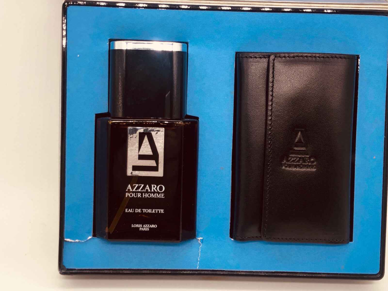 Set regalo Azzaro Pour Homme profumo vintage con Eau de Toilette e portafoglio in pelle