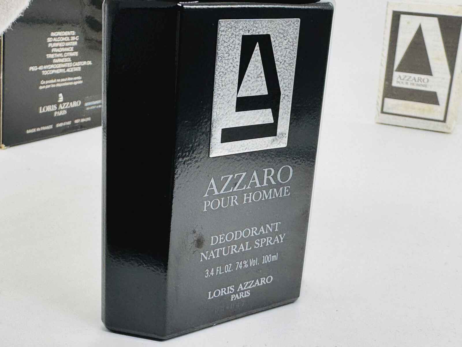 Deodorante naturale Azzaro pour homme vintage in bottiglia da 100 ml con spray nebulizzatore