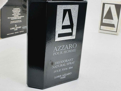 Deodorante naturale Azzaro pour homme vintage in bottiglia da 100 ml con spray nebulizzatore