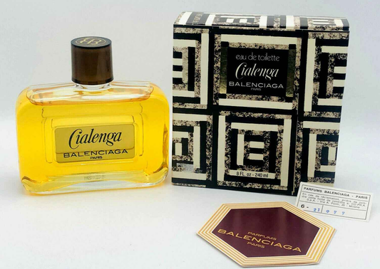 Profumo Balenciaga Cialenga Vintage in flacone trasparente con confezione in stile retrò
