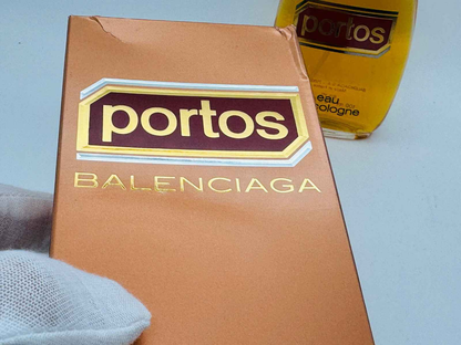 Scatola di profumo Balenciaga Portos Vintage con design elegante e finiture in oro