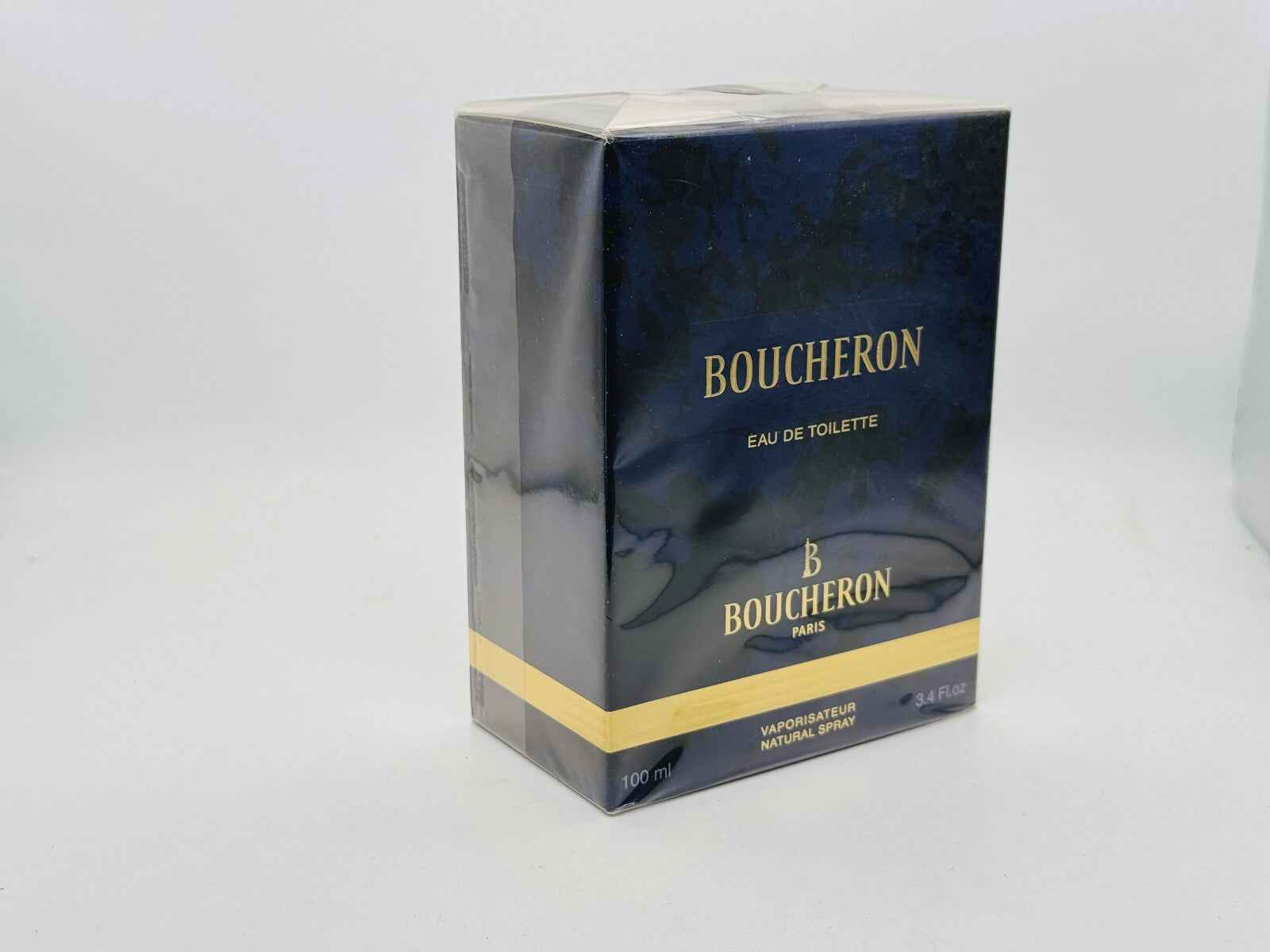 Scatola di Profumo Boucheron Donna Vintage in eleganti tonalità blu e oro, 100ml di Eau de Toilette