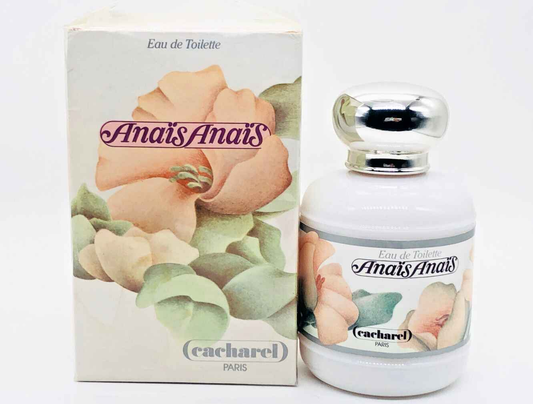 Profumo Cacharel Anais Anais Vintage in confezione elegante con flacone in vetro bianco e tappo argentato