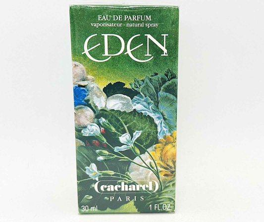 Scatola di profumo Eden Cacharel Vintage da 30 ml con design floreale e elegante