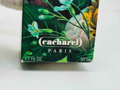 Scatola del profumo Eden Cacharel Vintage da 50 ml con design floreale e dettagli del marchio