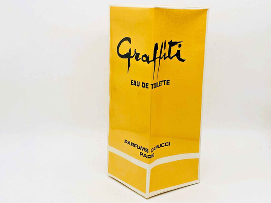 Flacone di profumo Graffiti Eau de Toilette di Roberto Capucci con design vintage giallo