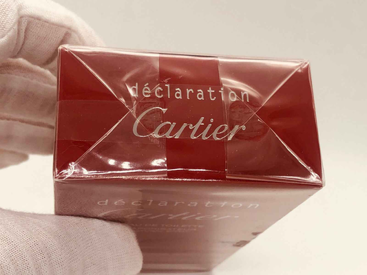 Scatola di profumo Cartier Declaration Vintage con logo elegante e design raffinato