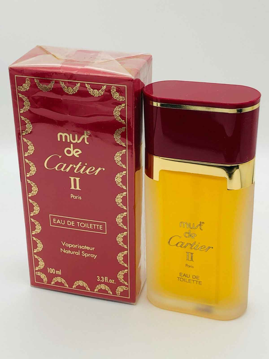 Profumo Must De Cartier in flacone da 100 ml con scatola elegante per un tocco di classe