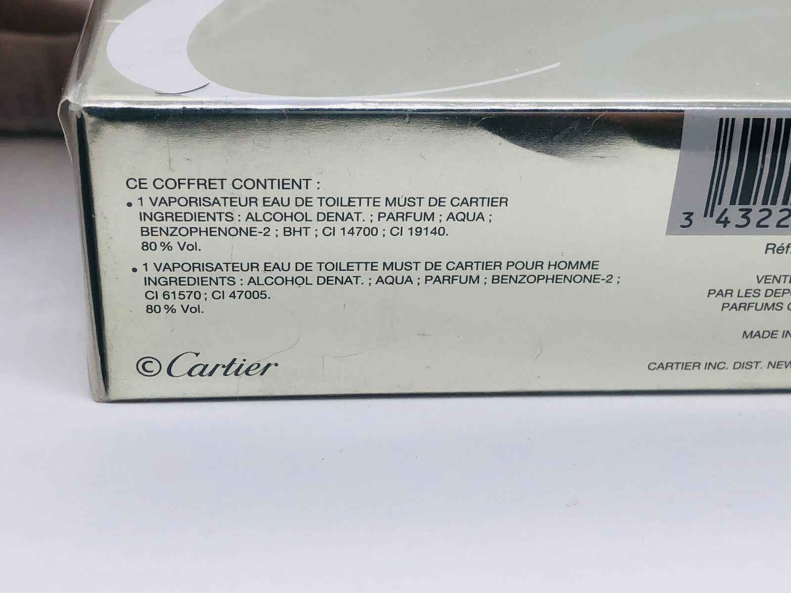 Cofanetto contenente profumo Cartier Must con vaporizzatore Eau de Toilette per uomo