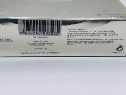 Set di profumi Cartier Must in confezione da due flaconi da 30 ml, fragrante e raffinato per uomo