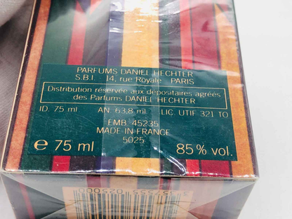 Scatola dei profumi Daniel Hechter Caractere Vintage da 75 ml con design colorato, prodotto in Francia
