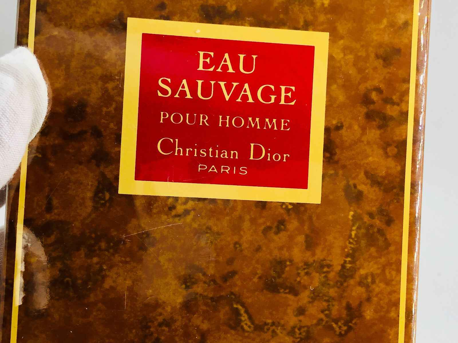 Flacone di profumo Dior Sauvage Vintage con etichetta rossa per uomo di Christian Dior
