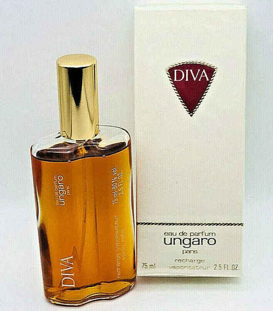 Profumo Diva Ungaro Vintage in flacone da 75 ml con packaging elegante e raffinato