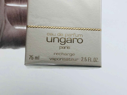 Scatola di ricarica per profumo Ungaro 75 ml con il logo Diva Ungaro Vintage in evidenza