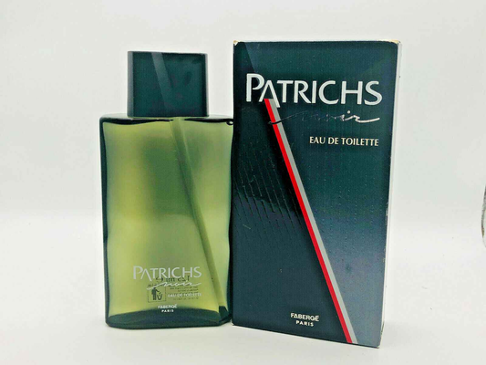 Profumo Patrichs Noir in flacone verde con scatola elegante per uomo, Eau de Toilette Fabergé