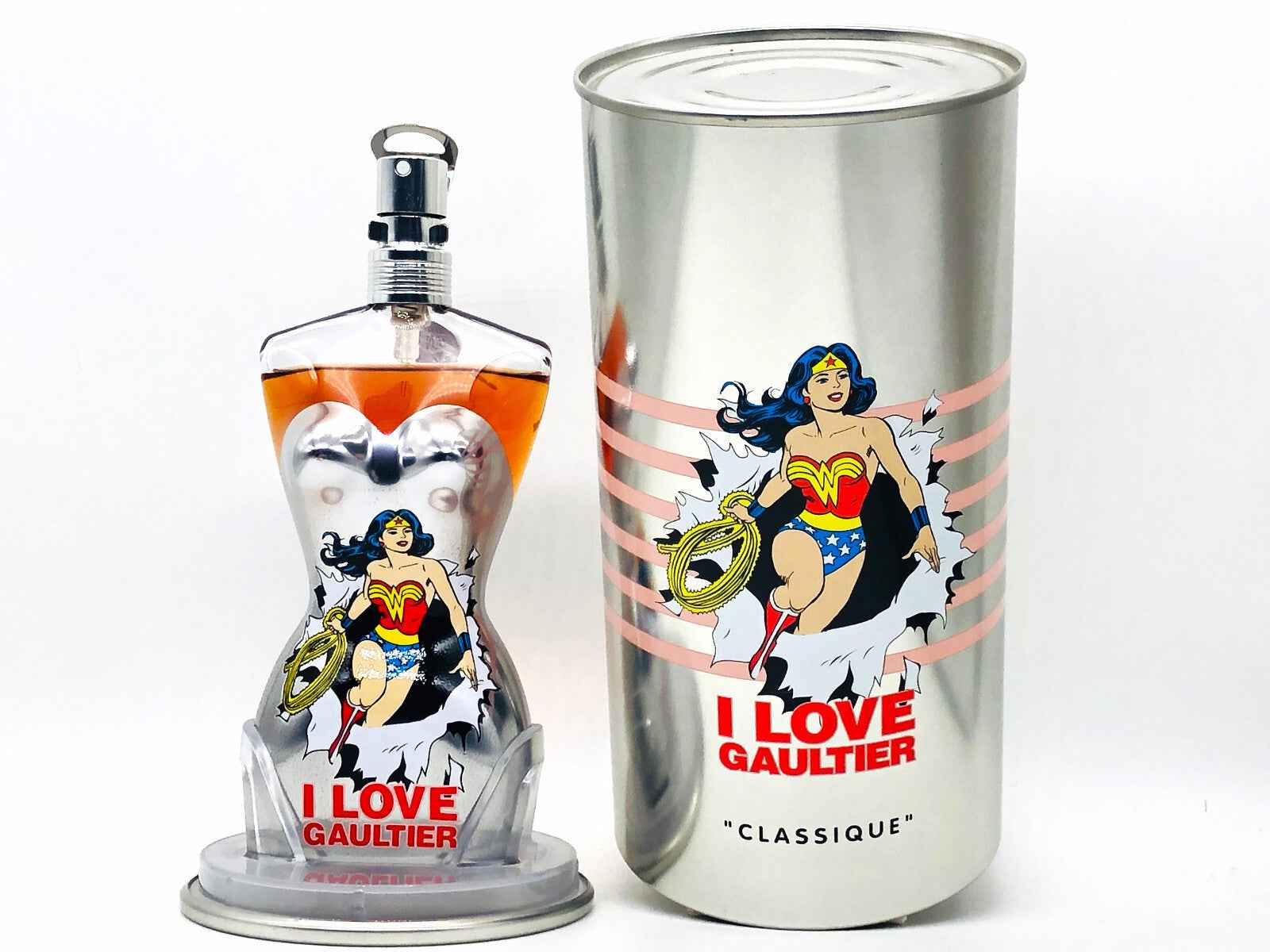 Profumo Gaultier Classique Wonder Woman in flacone a forma di donna con confezione decorativa