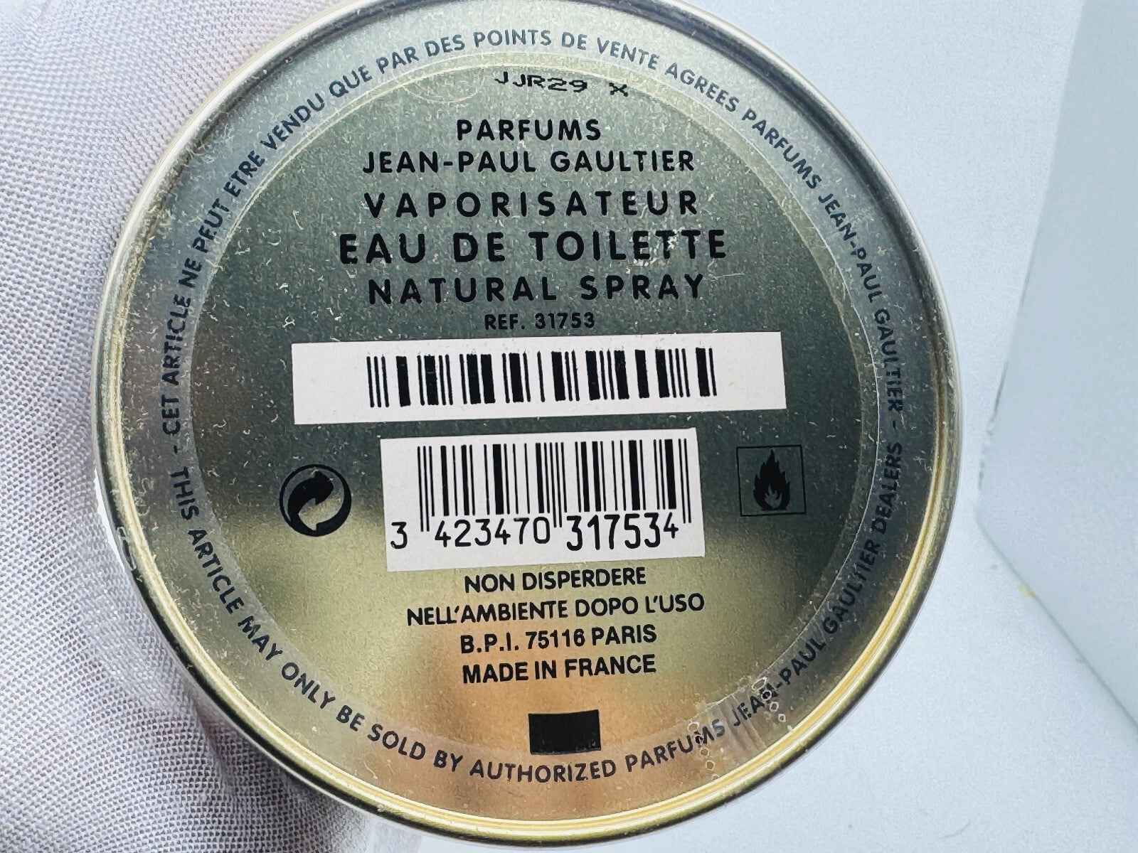 Flacone di Gaultier Le Male Profumo Vintage Eau de Toilette in spray da 100 ml, elegante design francese