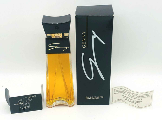 Profumo Genny Vintage in flacone elegante con scatola, aroma avvolgente e sofisticato