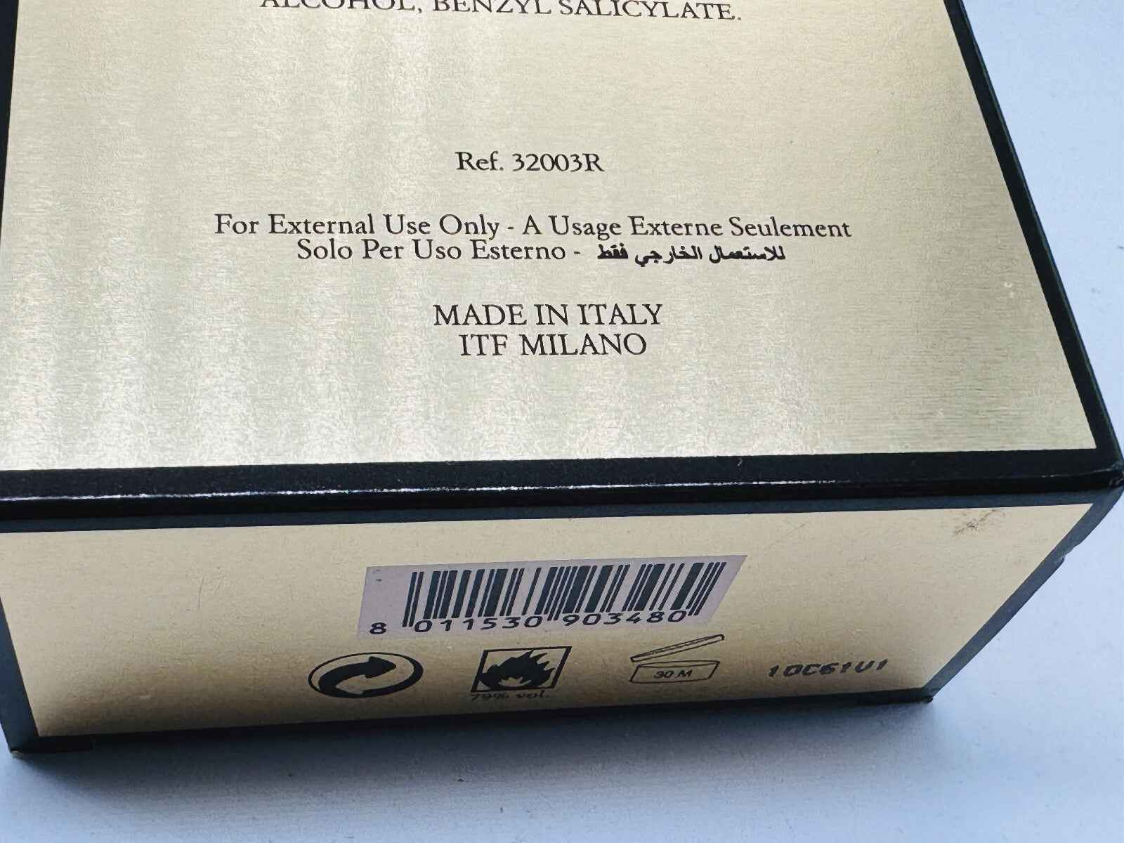 Scatola di Profumo Gianfranco Ferre Pour Homme con dettagli e istruzioni in italiano