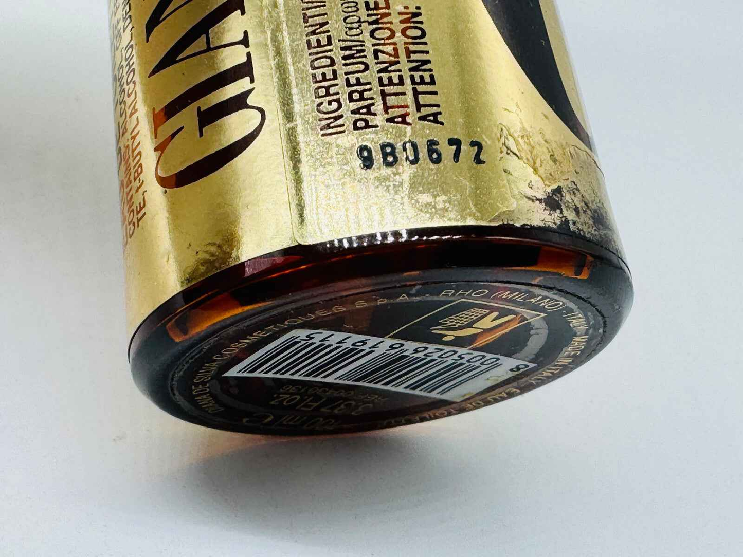 Flacone di Profumo Gff Uomo Vintage con etichetta dorata e dettagli sulla composizione