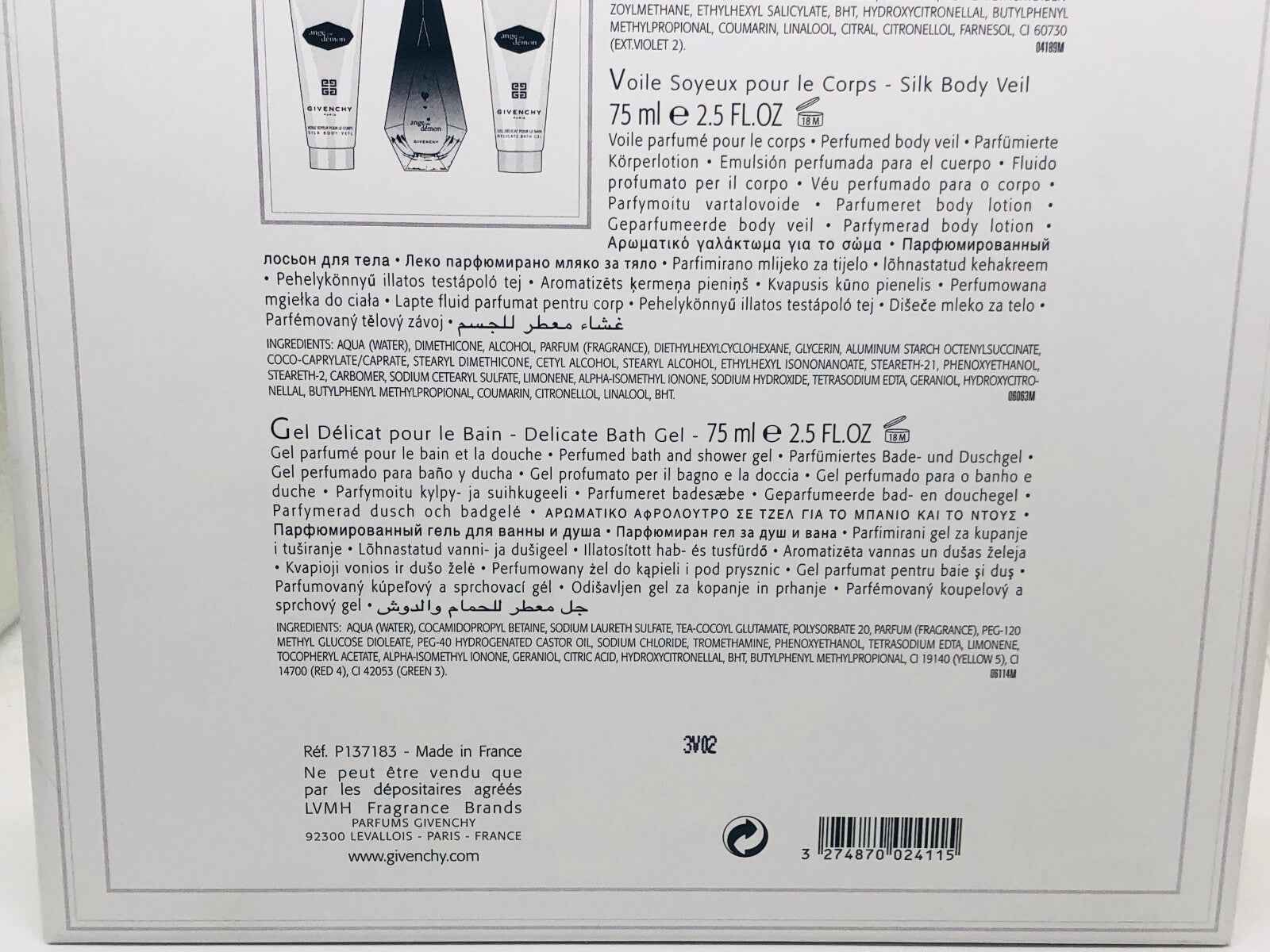 Set Givenchy Ange Ou Demon con Gel Delicato per il Bagno e Velo Profumato per il Corpo da 75 ml