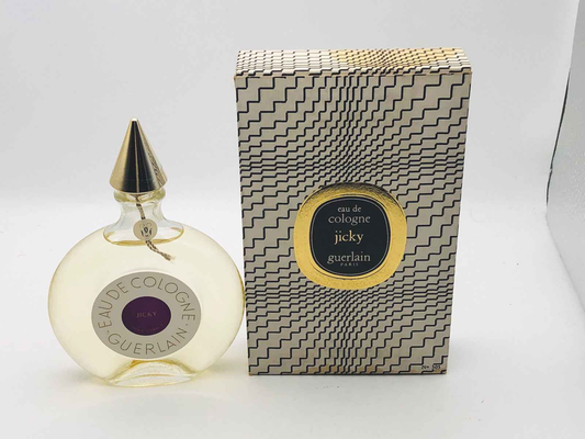 Profumo Guerlain Jicky Vintage in bottiglia con confezione elegante e design classico