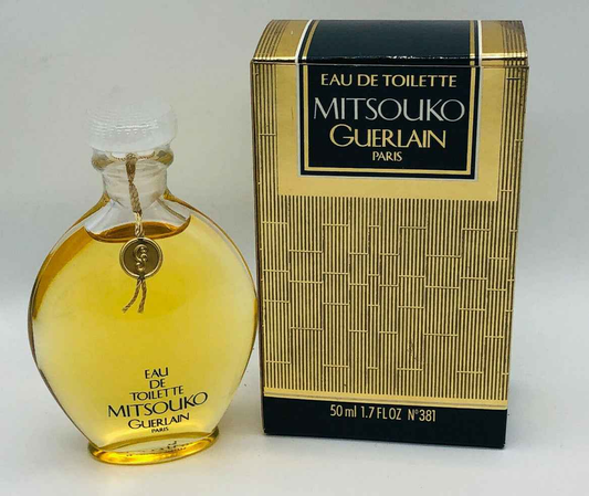 Profumo Eau de Toilette Guerlain Mitsouko Vintage in flacone da 50 ml con confezione elegante