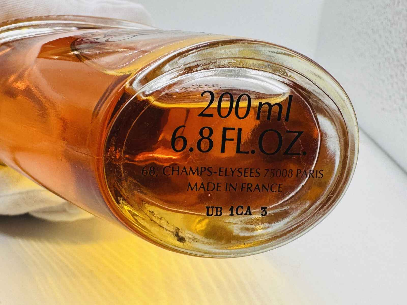 Flacone in vetro di profumo Guerlain Samsara Vintage da 200 ml con etichetta in francese
