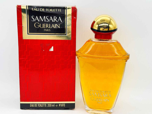 Profumo Guerlain Samsara Vintage in flacone elegante da 200 ml con confezione rossa distintiva