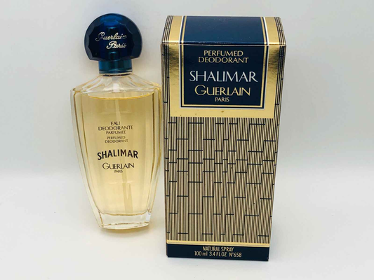 Deodorante profumato Guerlain Shalimar Vintage in flacone da 100 ml con scatola elegante
