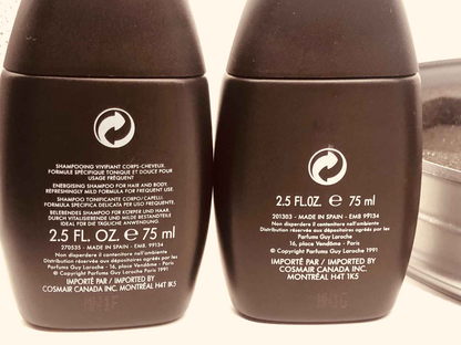Flaconi di shampoo Drakkar Noir Vintage da 75 ml, formulazione per uso frequente per capelli brillanti