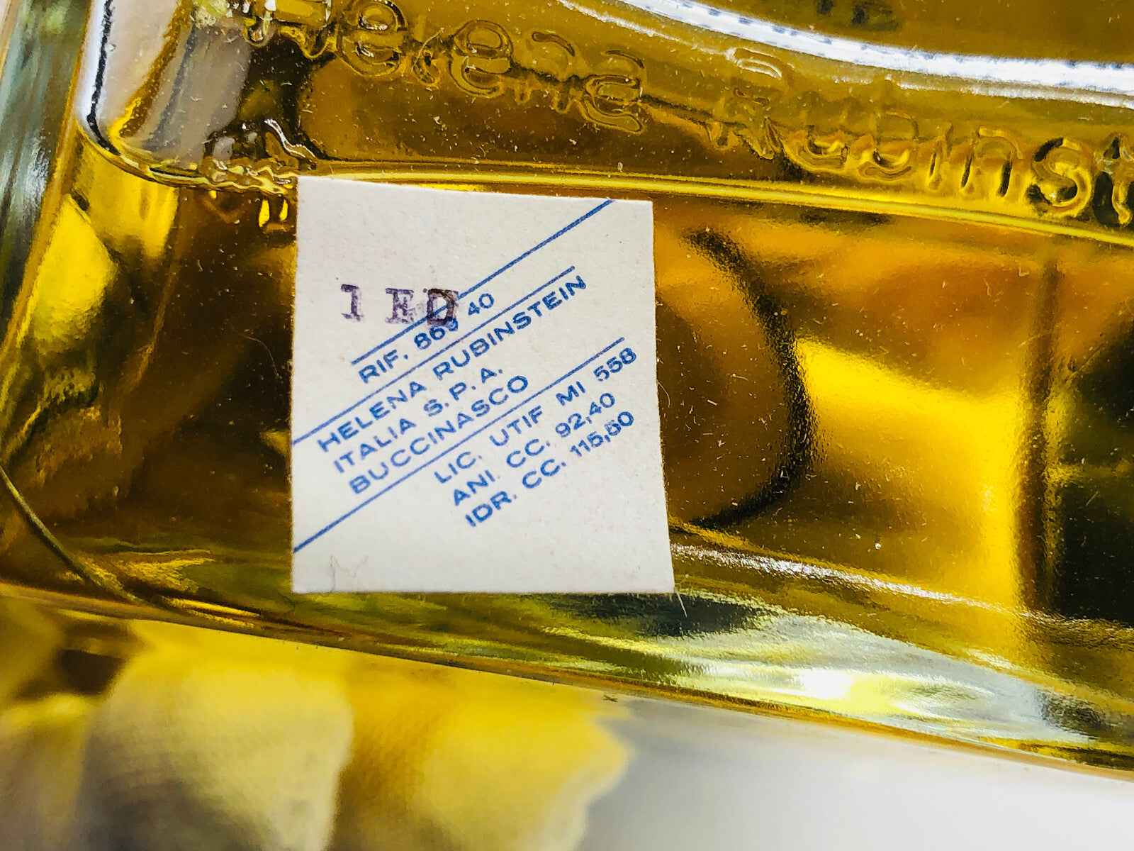Etichetta del profumo Helena Rubinstein Men'S Club Vintage con dettagli sul prodotto