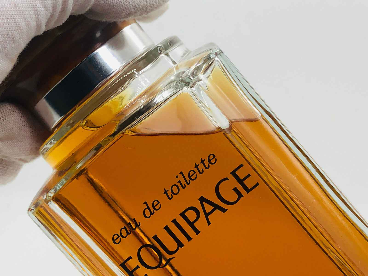 Flacone di profumo Hermes Equipage Profumo Vintage in vetro con etichetta elegante