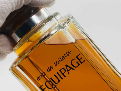 Flacone di profumo Hermes Equipage Profumo Vintage in vetro con etichetta elegante