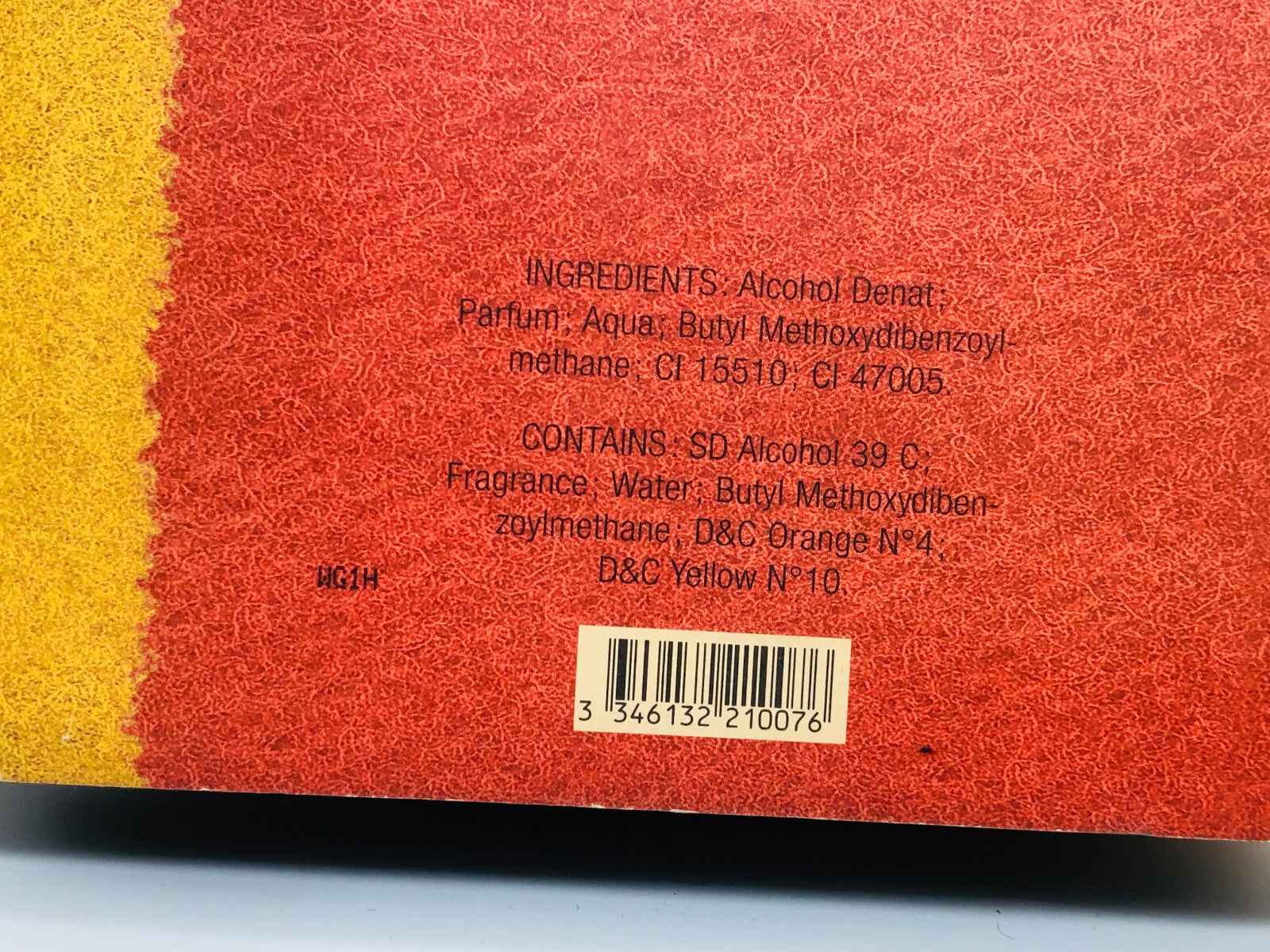 Ingredienti dettagliati del profumo Hermes Rocabar Vintage con alcol e fragranze per uso cosmetico
