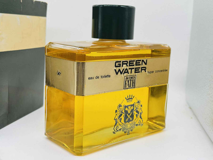 Flacone di profumo Jacques Fath Green Water con design elegante e liquido giallo