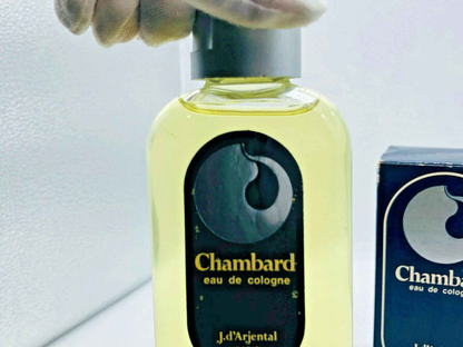 Flacone di Profumo Chambard Vintage J D'ARJENTAL con etichetta elegante e tappo metallico