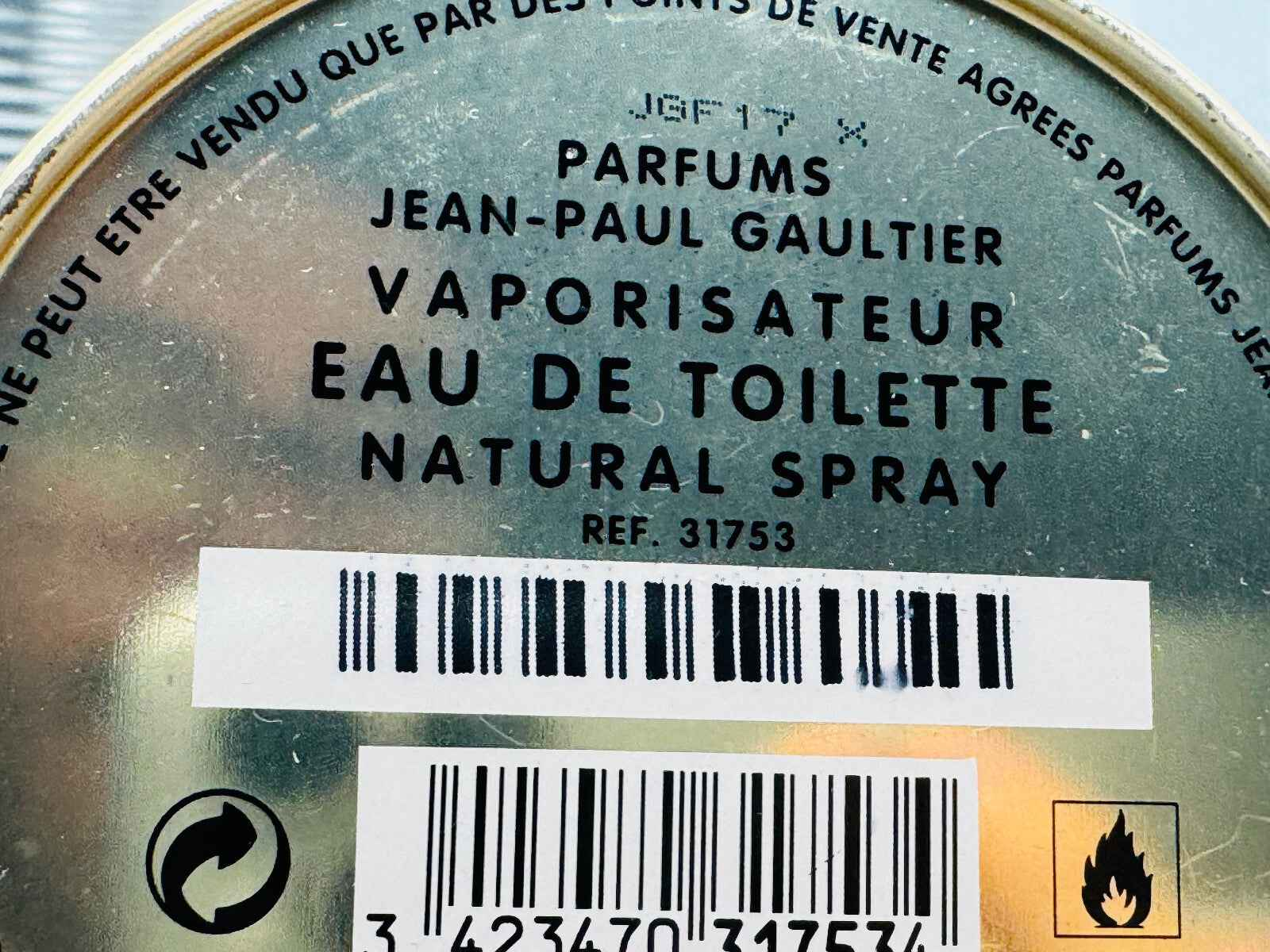 Vaporizzatore Eau de Toilette Vintage Jean Paul Gaultier Le Male con etichetta e codice a barre