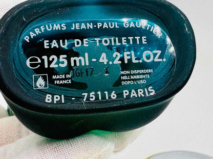 Retro flacone di profumo Vintage Jean Paul Gaultier Le Male da 125 ml con etichetta dettagliata