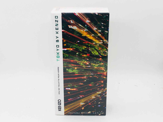 Scatola del profumo Kenzo Tokyo Vintage con design luminoso e colori vivaci, 100 ml.
