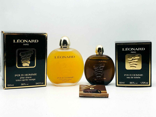 Set di profumi Leonard Pour Homme con acqua di colonia e lozione dopobarba in confezione elegante
