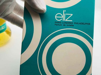 Scatola di profumo eliz Borsari Vintage con design retrò e colori vivaci per collezionisti