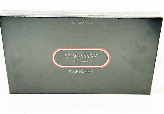 Scatola regalo Macassar Rochas Vintage con saponi profumati per uomo