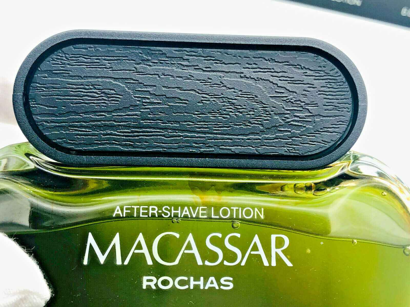 Flacone di lozione dopobarba Macassar Rochas Vintage con tappo nero e design elegante