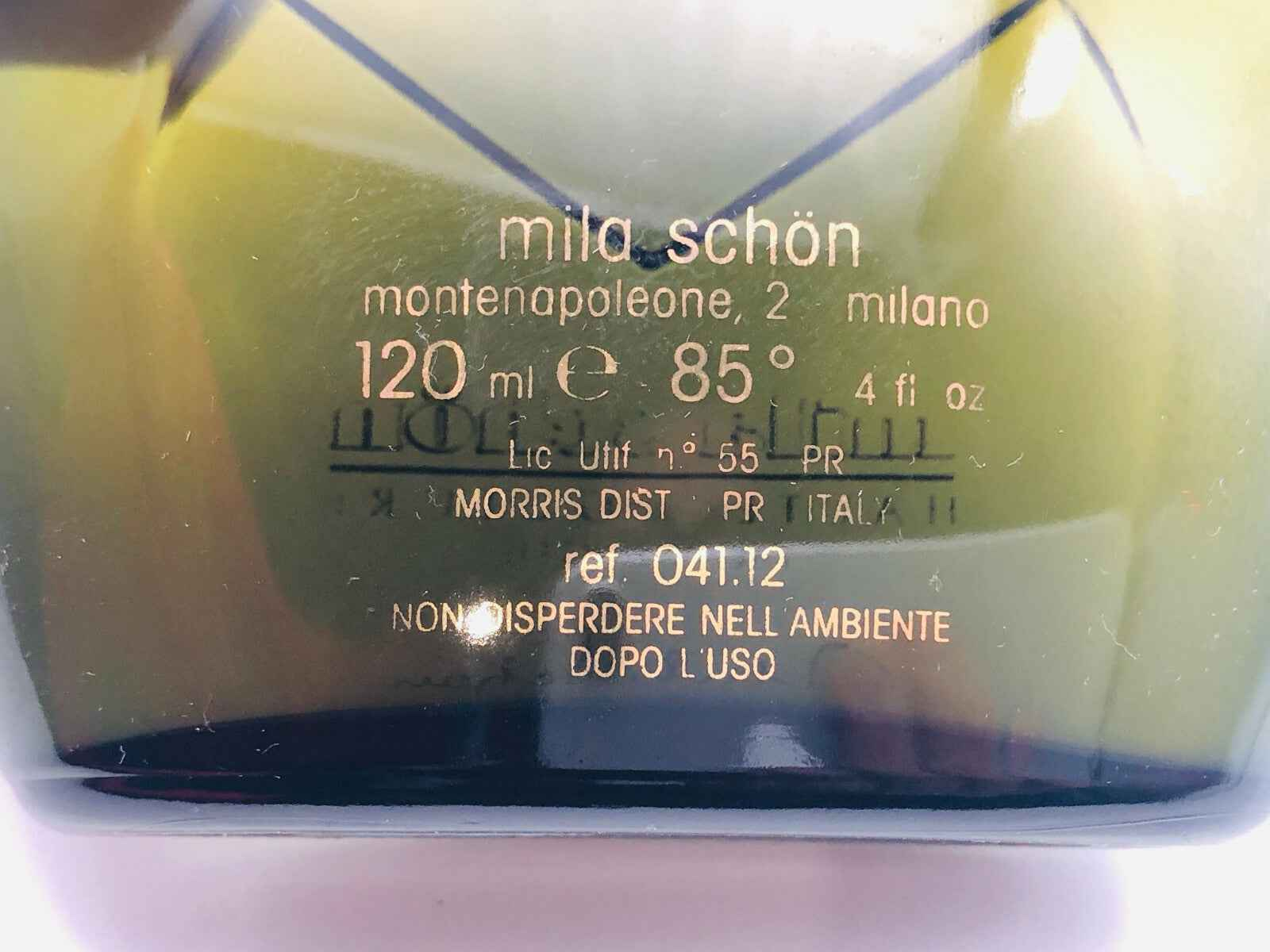 Flacone di profumo Mila Schon Haute Couture Vintage da 120 ml con design elegante e raffinato