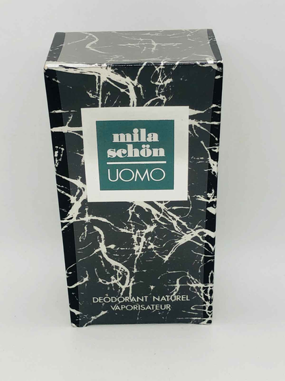 Packaging del deodorante naturale Mila Schon Uomo Vintage con design elegante e moderno