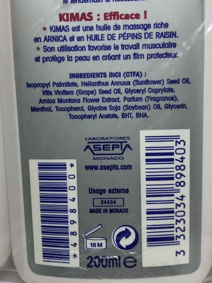 Olio Arnica Akileine Kimas 200ml per massaggi e benessere muscolare